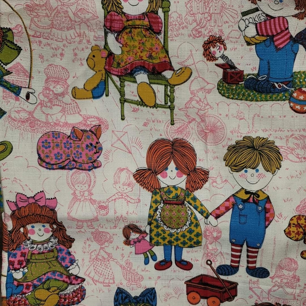 Vtg Barkcloth Rare HTF 60s vintage